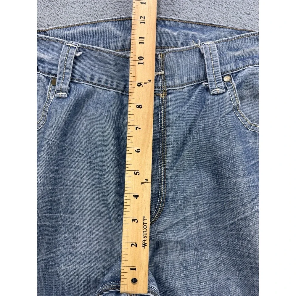 Levis 514 Jeans Men 36x32 Lt Blue Flap Pocket Triple Stitch Whiskered Denim Rare